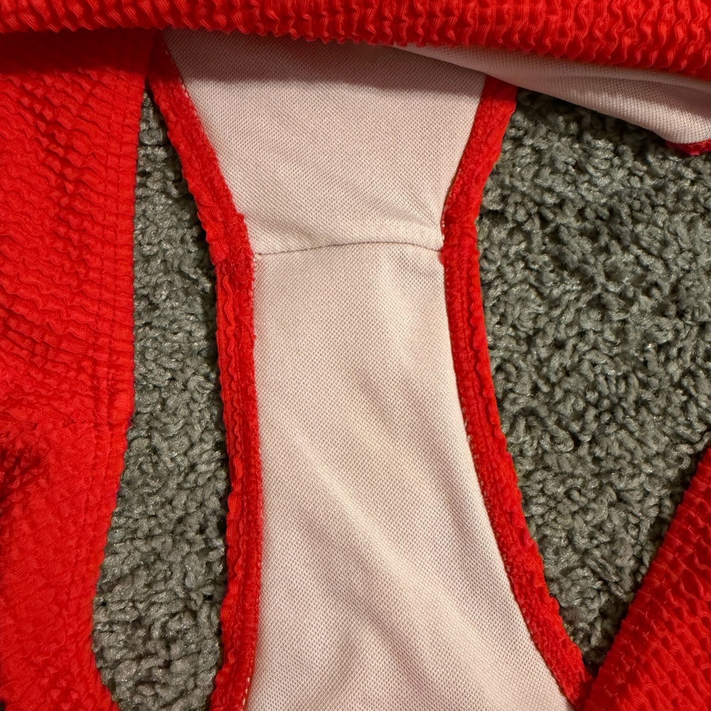 Red Textured Bikini Set - Picture 3 of 6